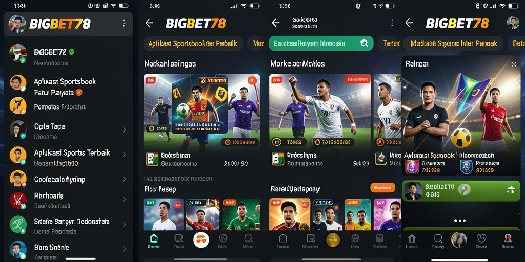 Tampilan antarmuka <strong>BIGBET78</strong> dalam aksi taruhan olahraga langsung.