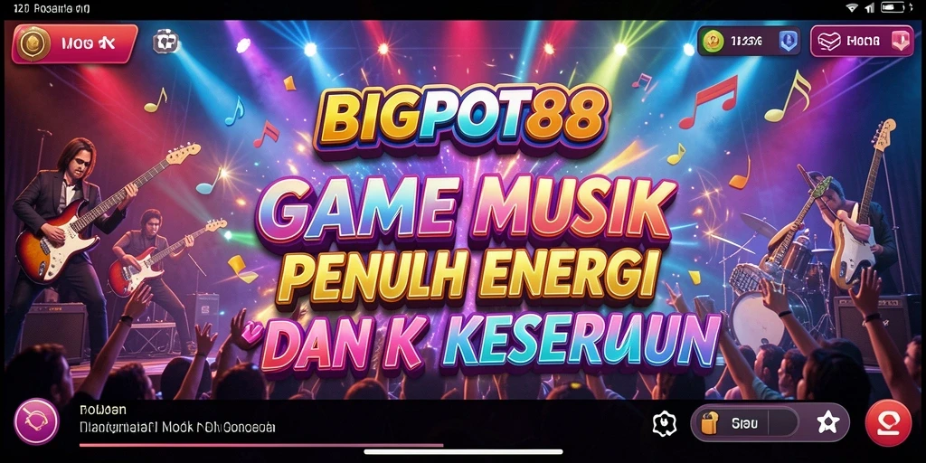 Tampilan gameplay seru di BIGPOT88 dengan berbagai lagu.