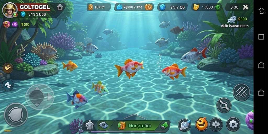 Tampilan utama gameplay GOLTOGEL dengan suasana memancing yang realistis.