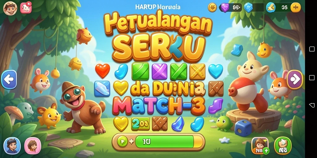 Gameplay seru HARAPJP menantang dan penuh warna.