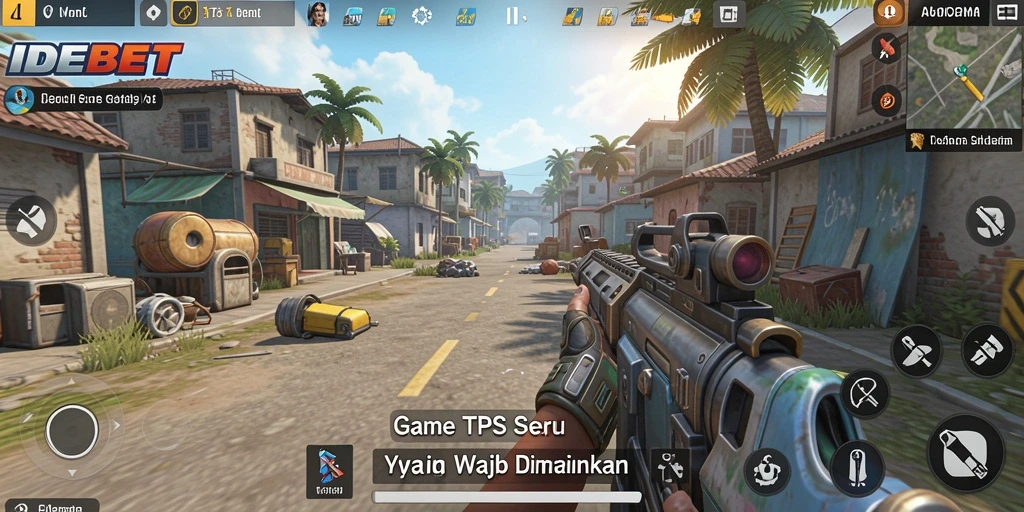 Screenshot utama IDEBET menunjukkan aksi seru gameplay TPS.