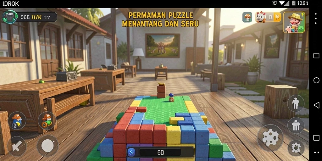 Screenshot gameplay puzzle yang menarik dari IDROK