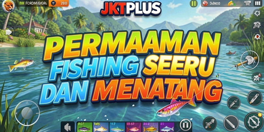 Tampilan gameplay <strong>JKTPLUS</strong> yang menarik dalam aksi memancing.