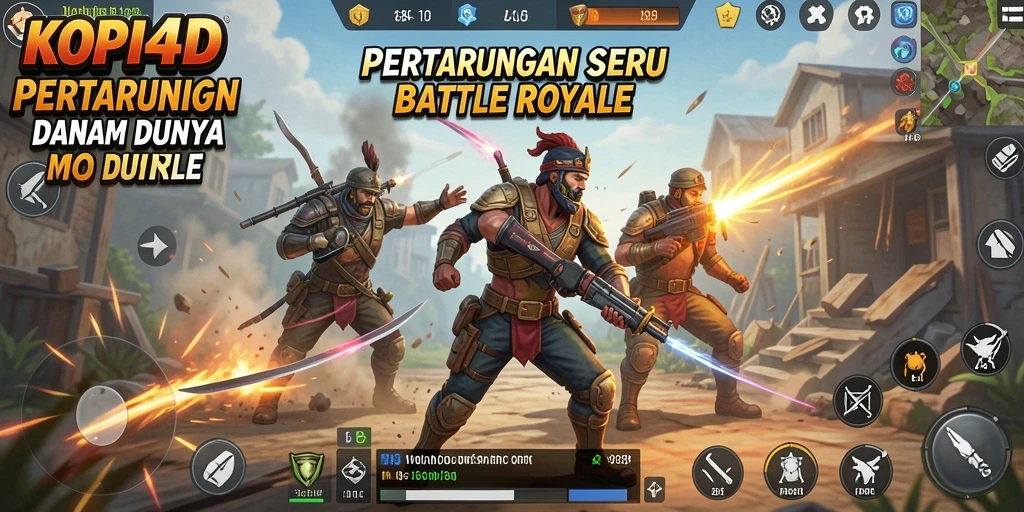 Gameplay KOPI4D menunjukkan aksi seru dalam pertarungan Battle Royale.