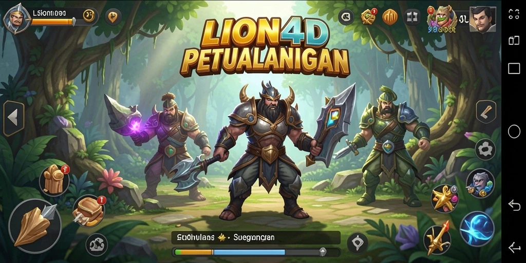 Tangkapan layar gameplay LION4D menampilkan petualangan mendebarkan di dunia virtual.