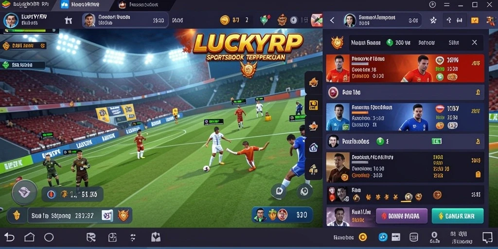 Tampilan antarmuka pengguna LUCKYRP dengan fitur taruhan olahraga