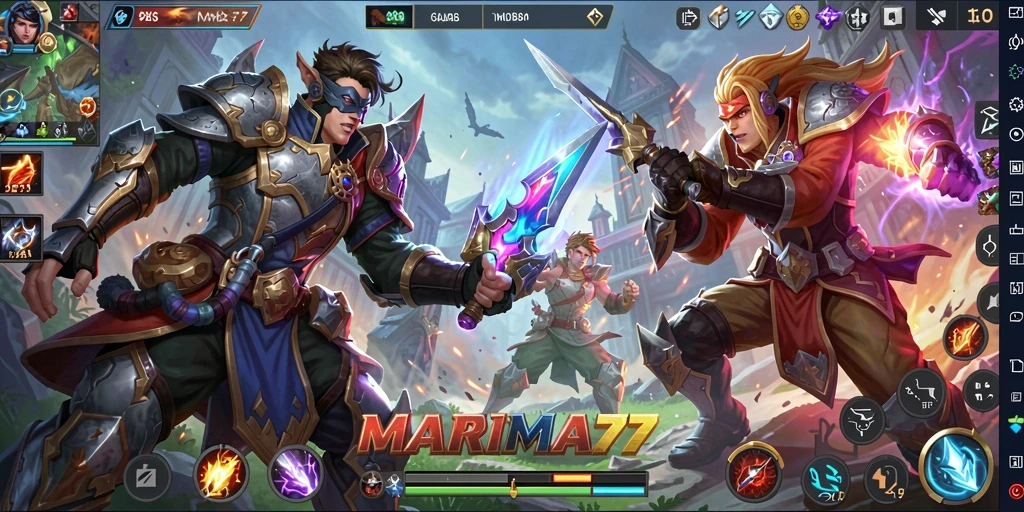 Tangkapan layar yang menunjukkan aksi intens dalam gameplay MOBA.