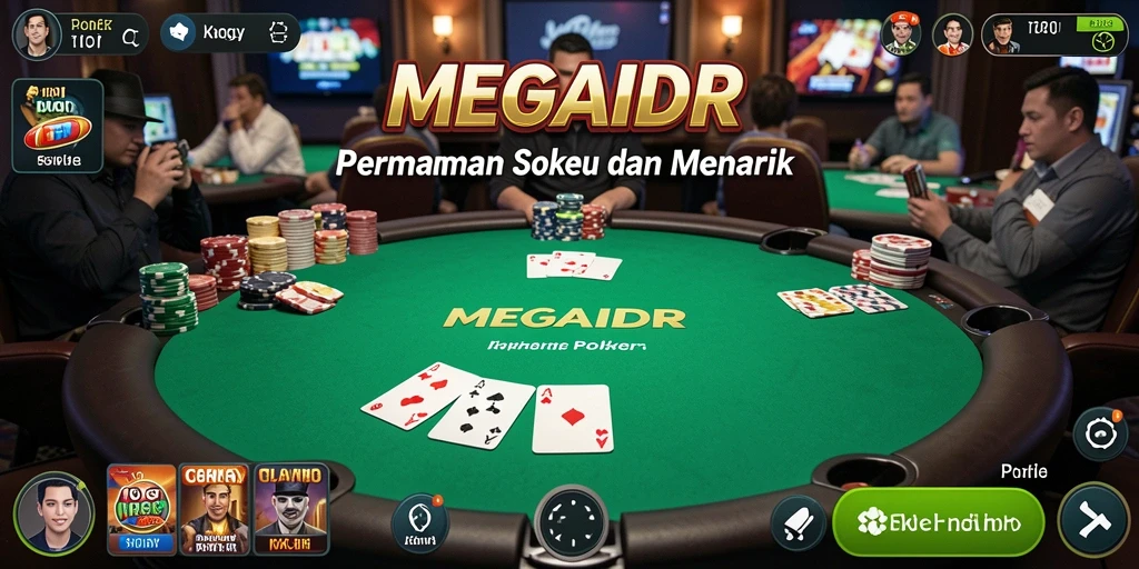Gameplay seru MEGAIDR yang menampilkan aksi poker yang mendebarkan.