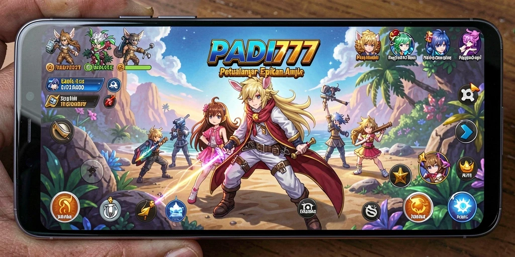 Screenshot PADI777 menampilkan karakter anime dalam aksi seru.