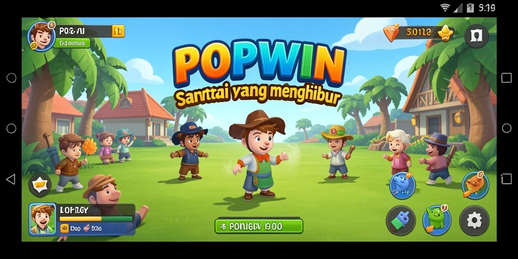 Tampilan gameplay POPWIN yang dinamis dan menghibur