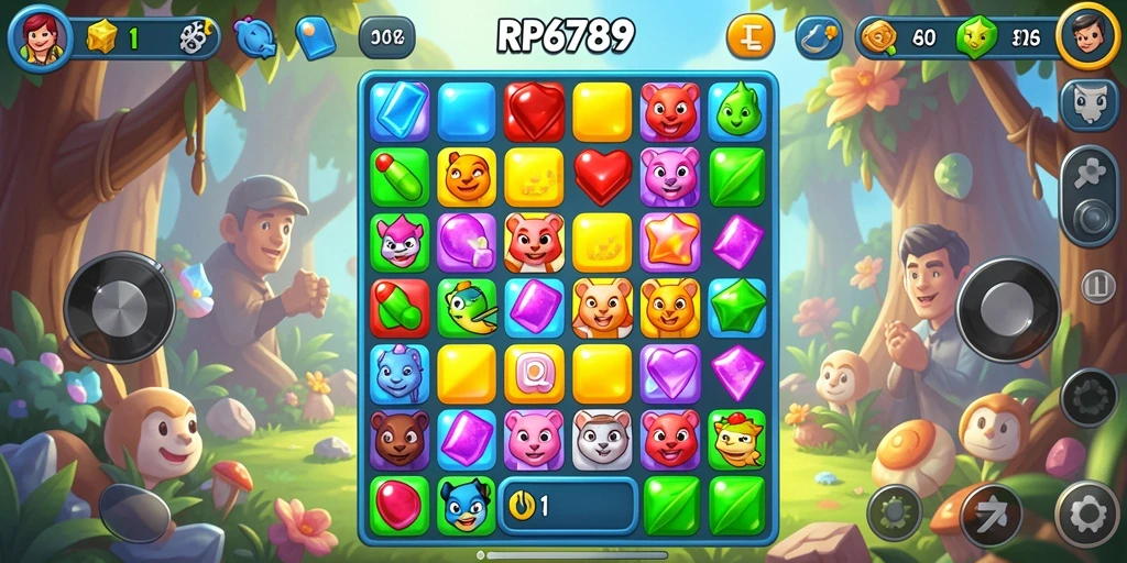 Gameplay seru dengan pencocokan elemen berwarna dalam RP6789.