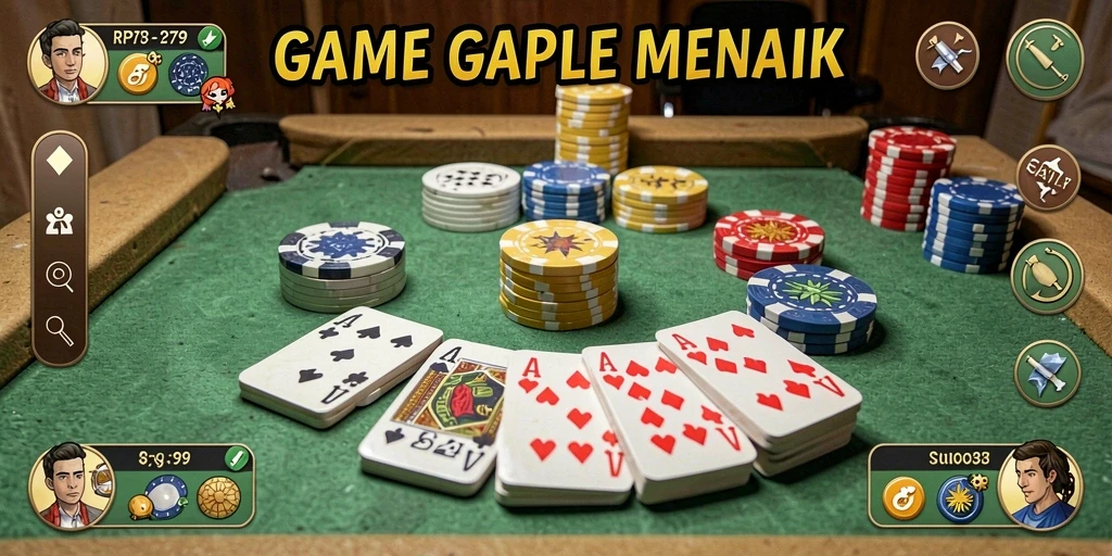 Gameplay seru Gaple dalam RP79 di layar smartphone.