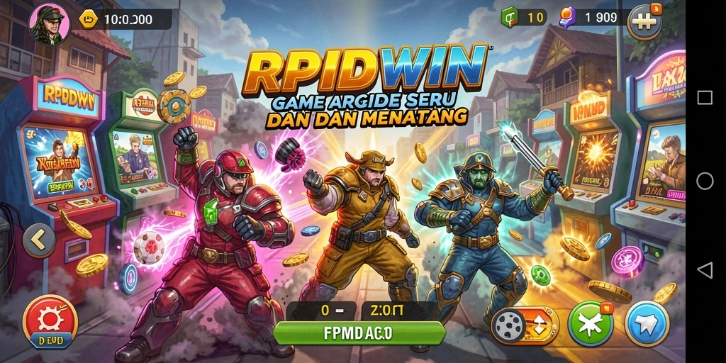 Tangkapan layar RPIDWIN menunjukkan gameplay Arcade yang seru dan menarik.