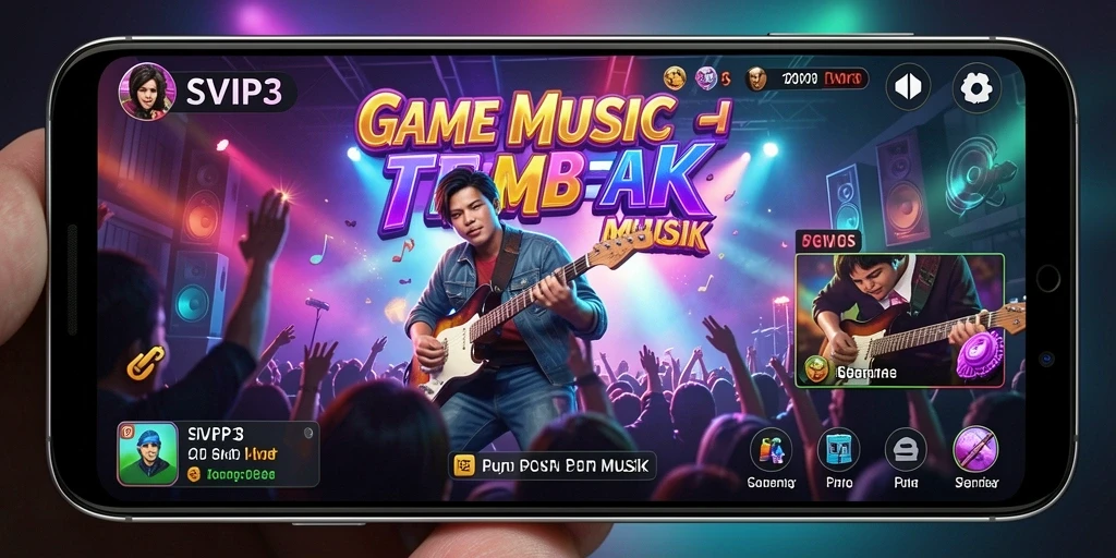 Tangkapan layar utama gameplay SVIP3 menampilkan keseruan bermain musik.