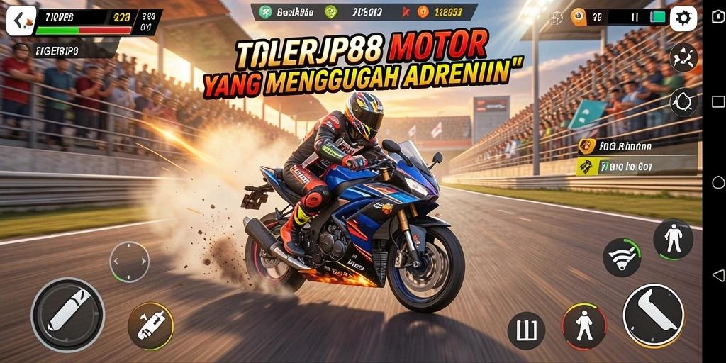 Tampilan gameplay seru dalam TIGERJP88 yang menghadirkan balapan motor yang mendebarkan.