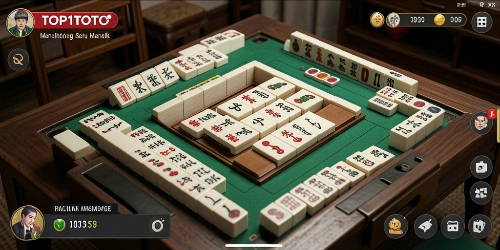 Tampilan gameplay seru dalam permainan Mahjong TOP1TOTO.